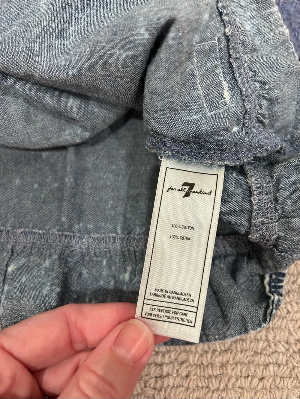 7 For All Mankind Girls Denim Ruffle Top & Shorts Set - Acid Wash Blue